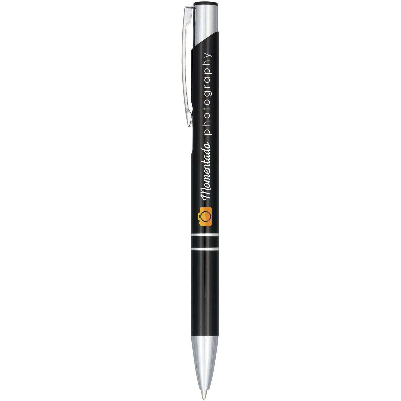 Stylo bille rétractable en aluminium anodisé Moneta (encre noire)