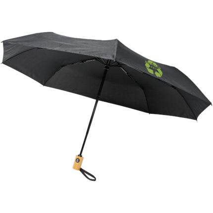 Parapluie en RPET pliable 21" à ouverture/fermeture automatique Bo - Image au survol