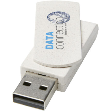 Clé USB Rotate 4 Go en paille de blé - Image au survol