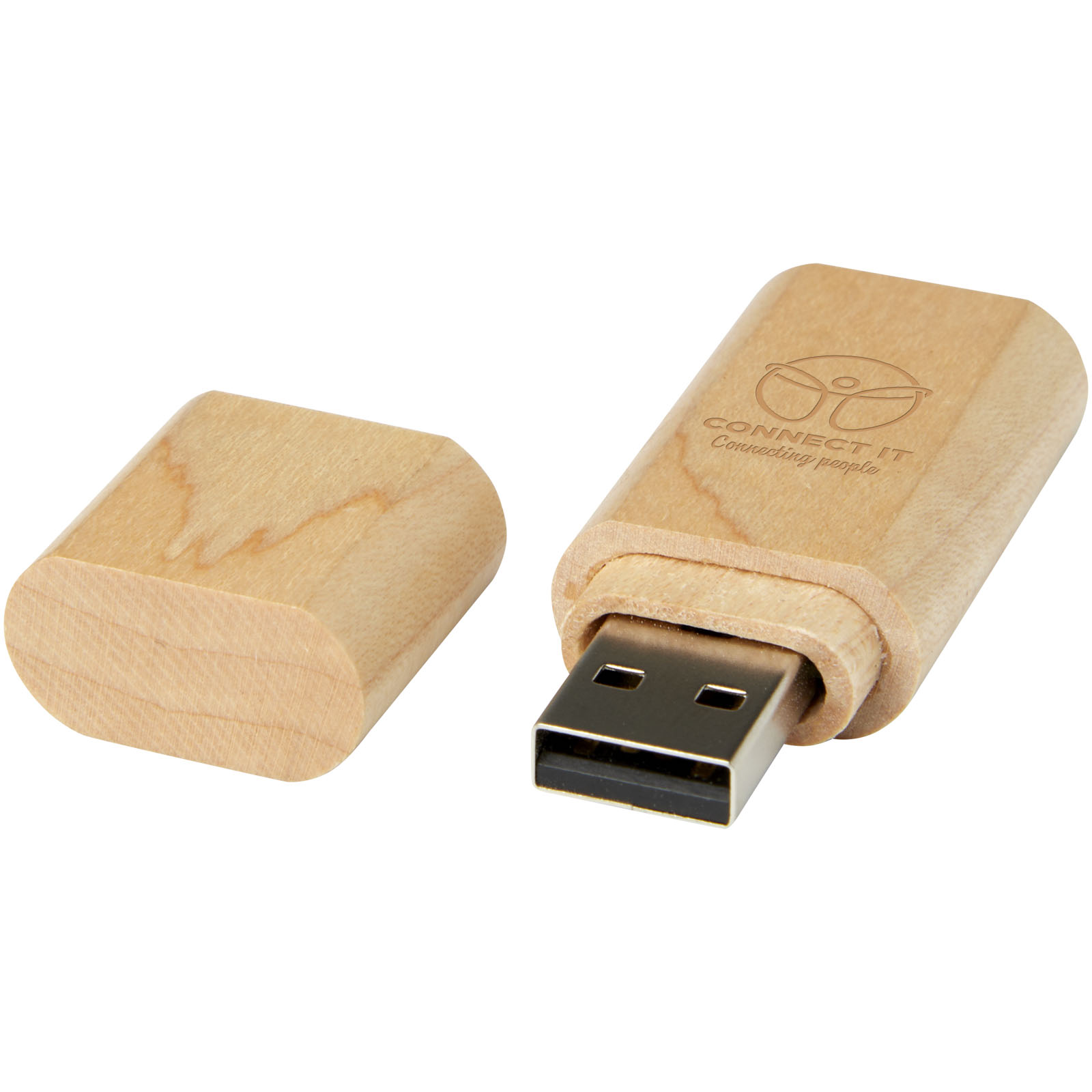 Clé USB 2.0 en bois avec porte-clés