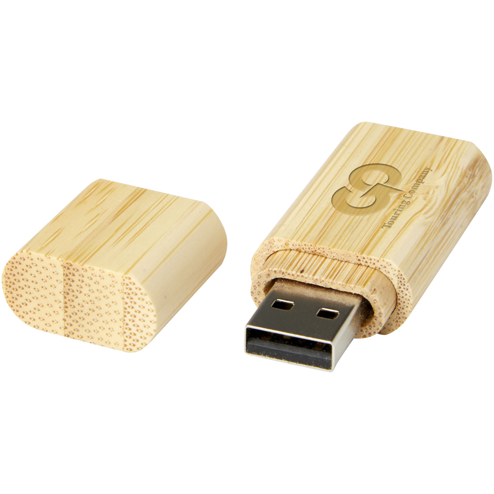 Clé USB 2.0 en bambou avec porte-clés