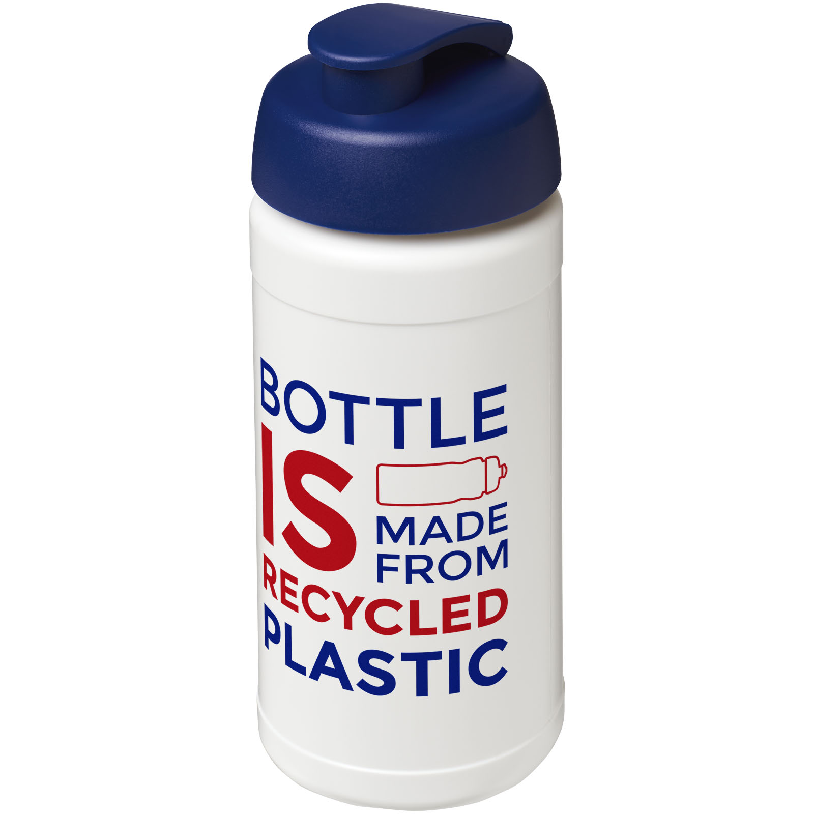 Bouteille de sport Baseline de 500 ml recyclée avec couvercle rabattable