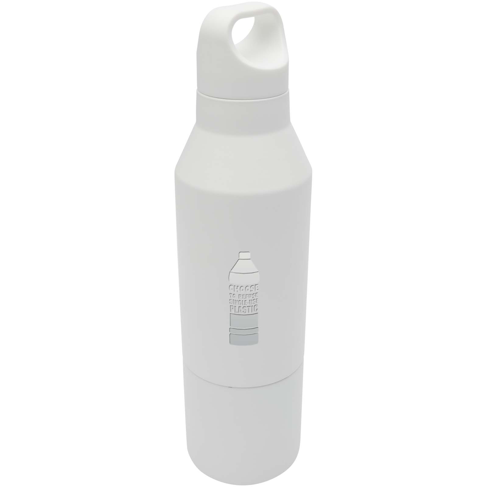 Bouteille isotherme Odessy de 600 ml en acier inoxydable recyclé RCS avec gobelet de 300 ml