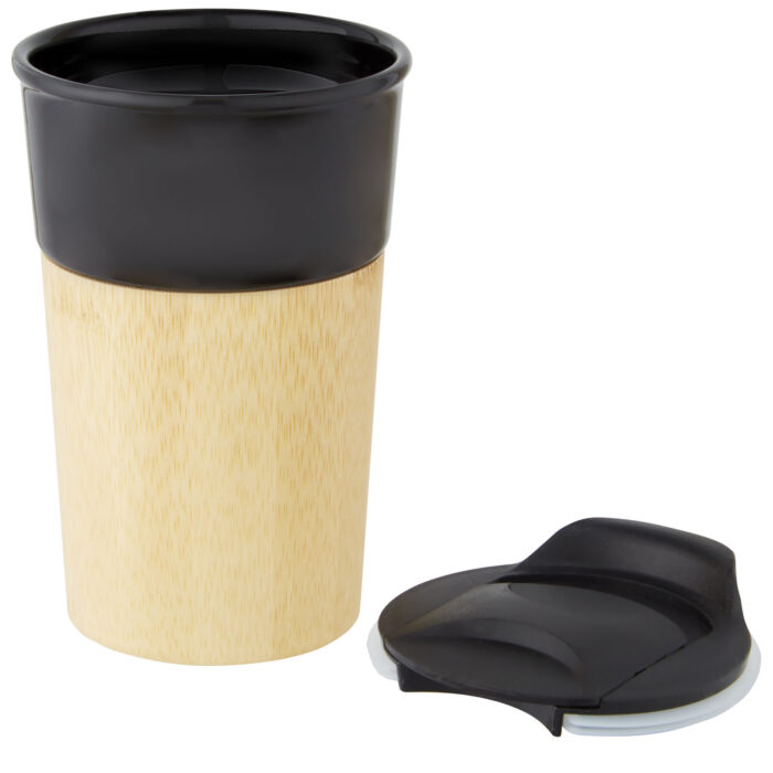 Tasse Pereira de 320 ml en porcelaine avec paroi extérieure en bambou - Image 7