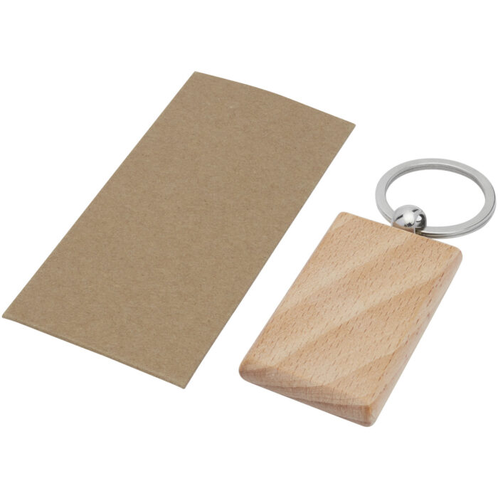 Porte-clés rectangulaire Gian en bois de hêtre – Image 4