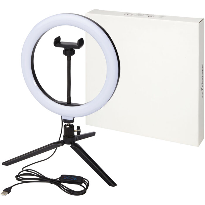 Lampe anneau Studio pour selfies et vlogging avec support de téléphone et trépied - Image 7