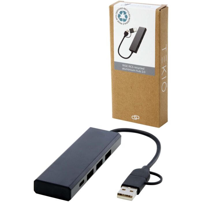 Concentrateur USB 2.0 Rise en aluminium recyclé certifié RCS - Image 6