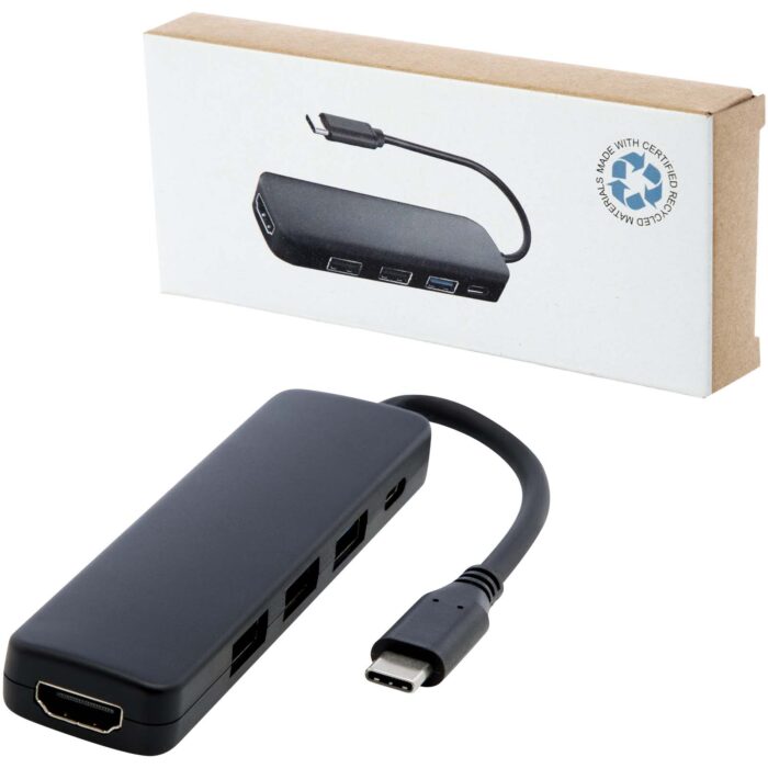 Adaptateur multimédia en plastique recyclé Loop RCS USB 2.0-3.0 avec port HDMI - Image 6