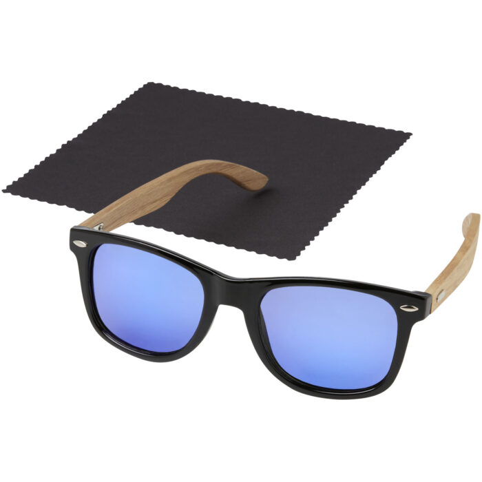 Lunettes de soleil polarisées miroir Hiru en rPET/bois dans coffret cadeau - Image 5