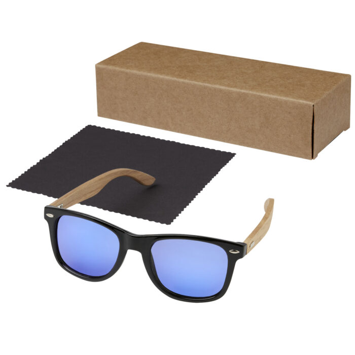 Lunettes de soleil polarisées miroir Hiru en rPET/bois dans coffret cadeau - Image 6