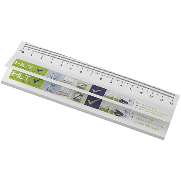 Notes autocollantes recyclées Sticky-Mate® avec règle imprimée 15 cms – Image 2