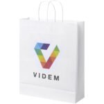 Sac en papier Kraft 80-90 g/m² avec poignées torsadées, 32 x 12 x 40 cm