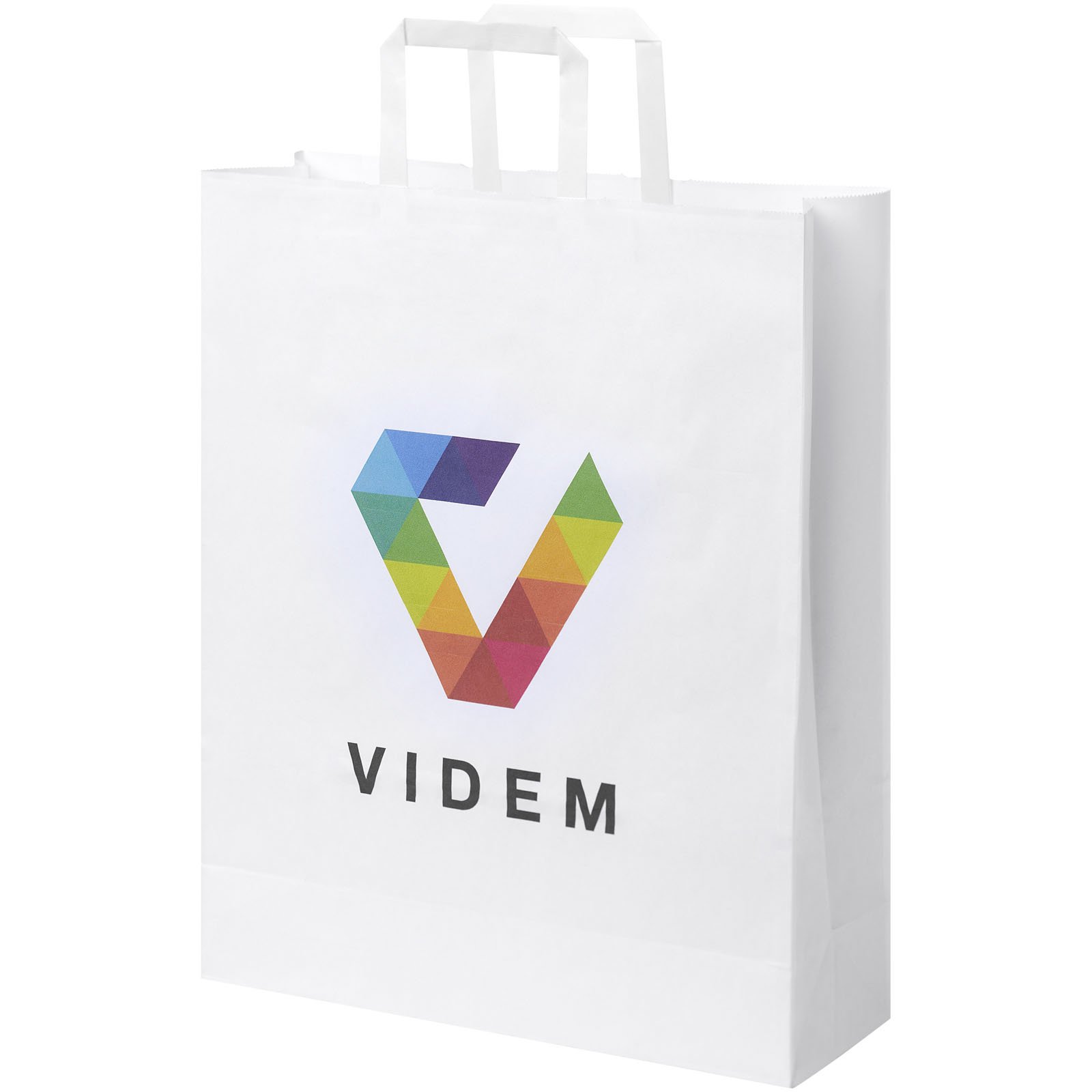 1PQ00501-1 Sac en papier Kraft 80-90 g/m² avec poignées plates, 32 x 12 x 40 cm – Image 1