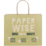 Sac en papier fabriqué à partir de déchets agricoles 150 g/m2avec poignées torsadées, 31 x 12 x 25 cm – Image 2
