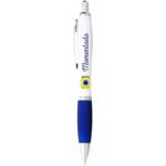 Stylo bille avec corps blanc et grip coloré Nash (encre bleue) – Image 4