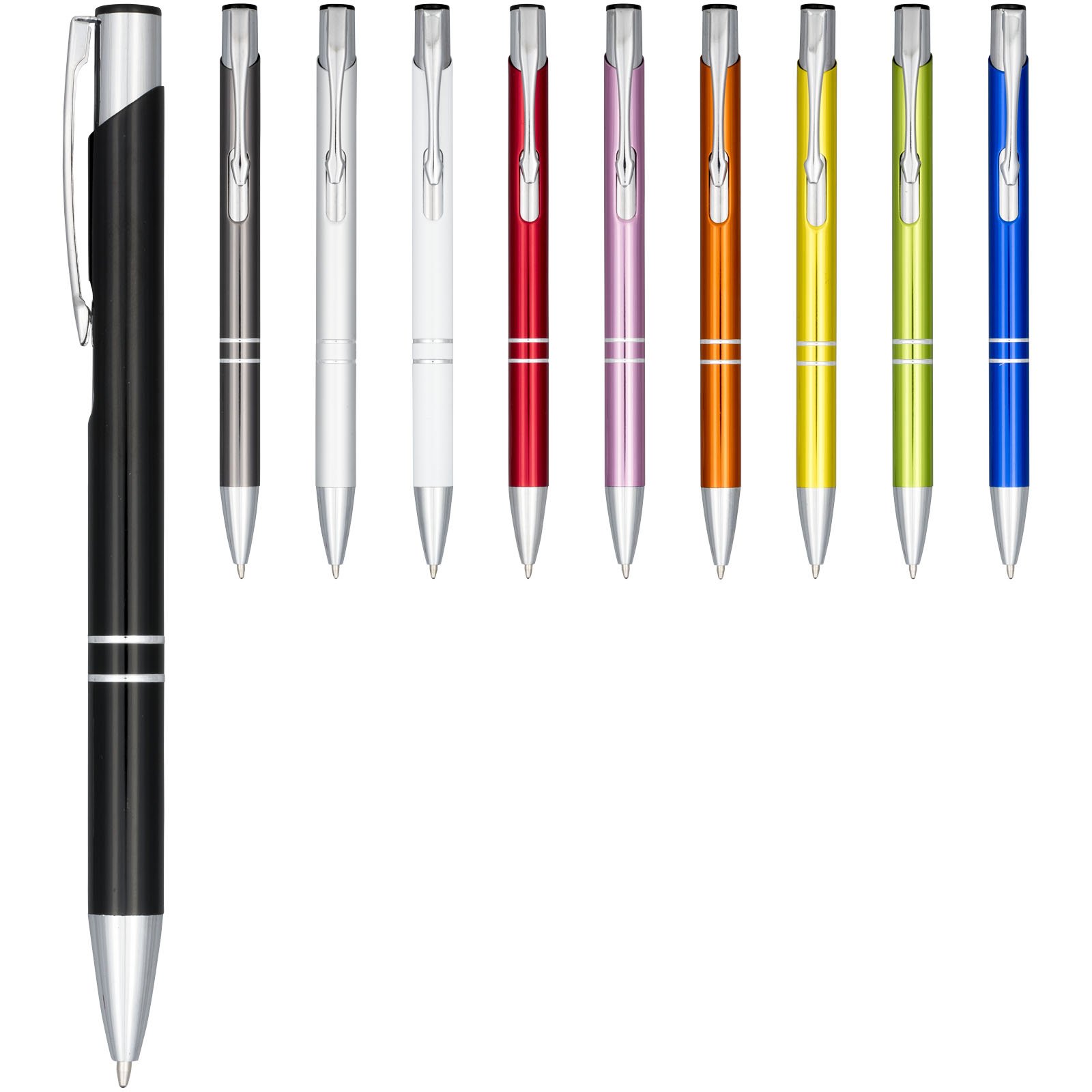 10758300-1 Stylo bille rétractable en aluminium anodisé Moneta (encre noire) – Image 1