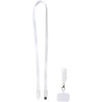 Tour de cou pour smartphone Franz en plastique recyclé avec synchronisation des données intégrée et câble 5 en 1 pour charge rapide de 65 W – Image 5