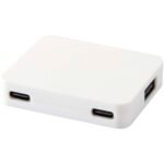 Hub USB 4 ports Gaia avec sortie USB-A et Type-C et double entrée - fabriqué en plastique recyclé